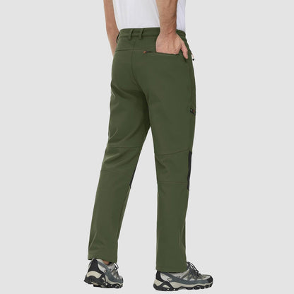 Men's Fleece-Lined Ski Pants Water-Resistant 4 Zip Pockets