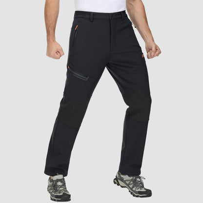 Men's Fleece-Lined Ski Pants Water-Resistant 4 Zip Pockets