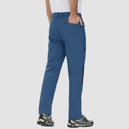 Men's Fleece-Lined Ski Pants Water-Resistant 4 Zip Pockets