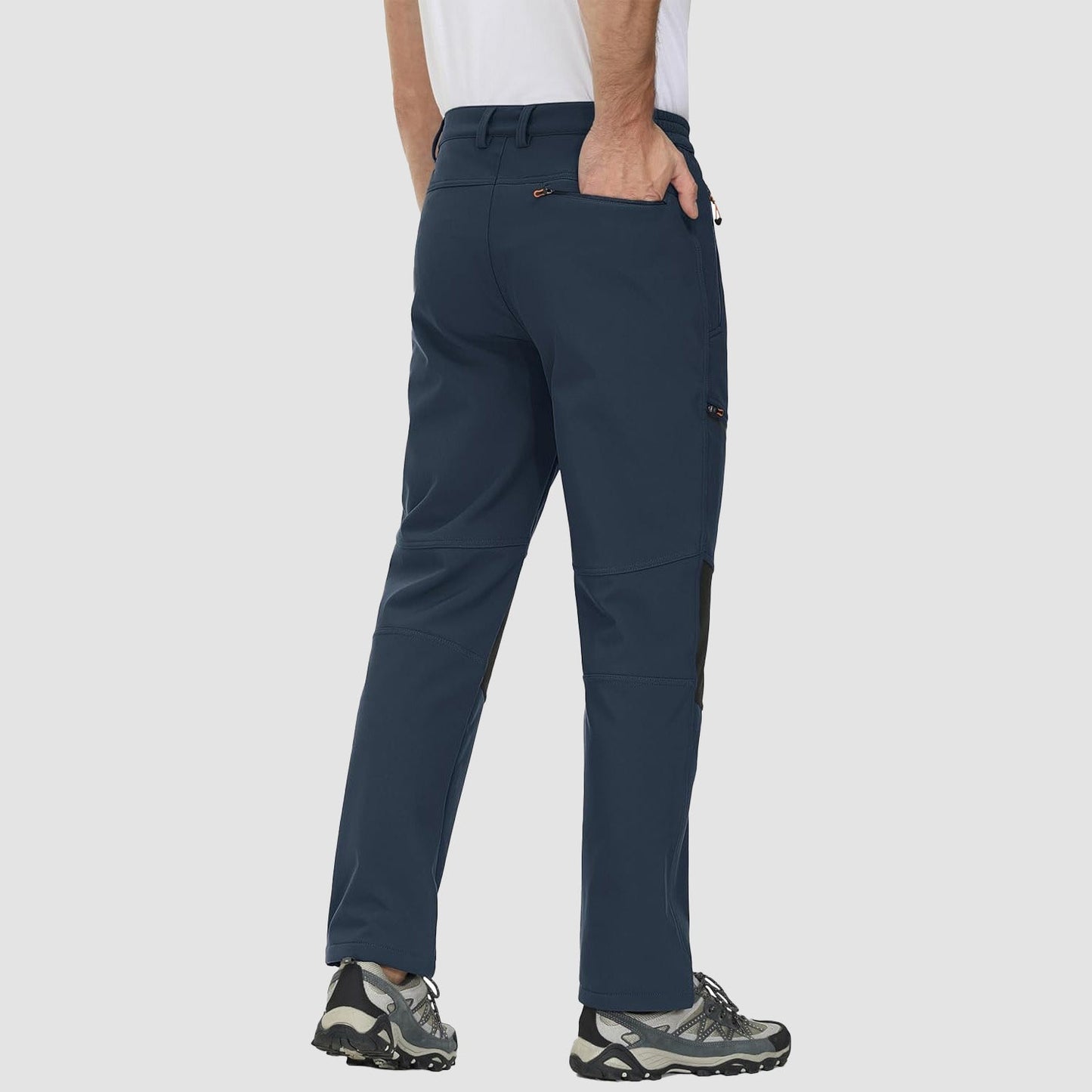Men's Fleece-Lined Ski Pants Water-Resistant 4 Zip Pockets