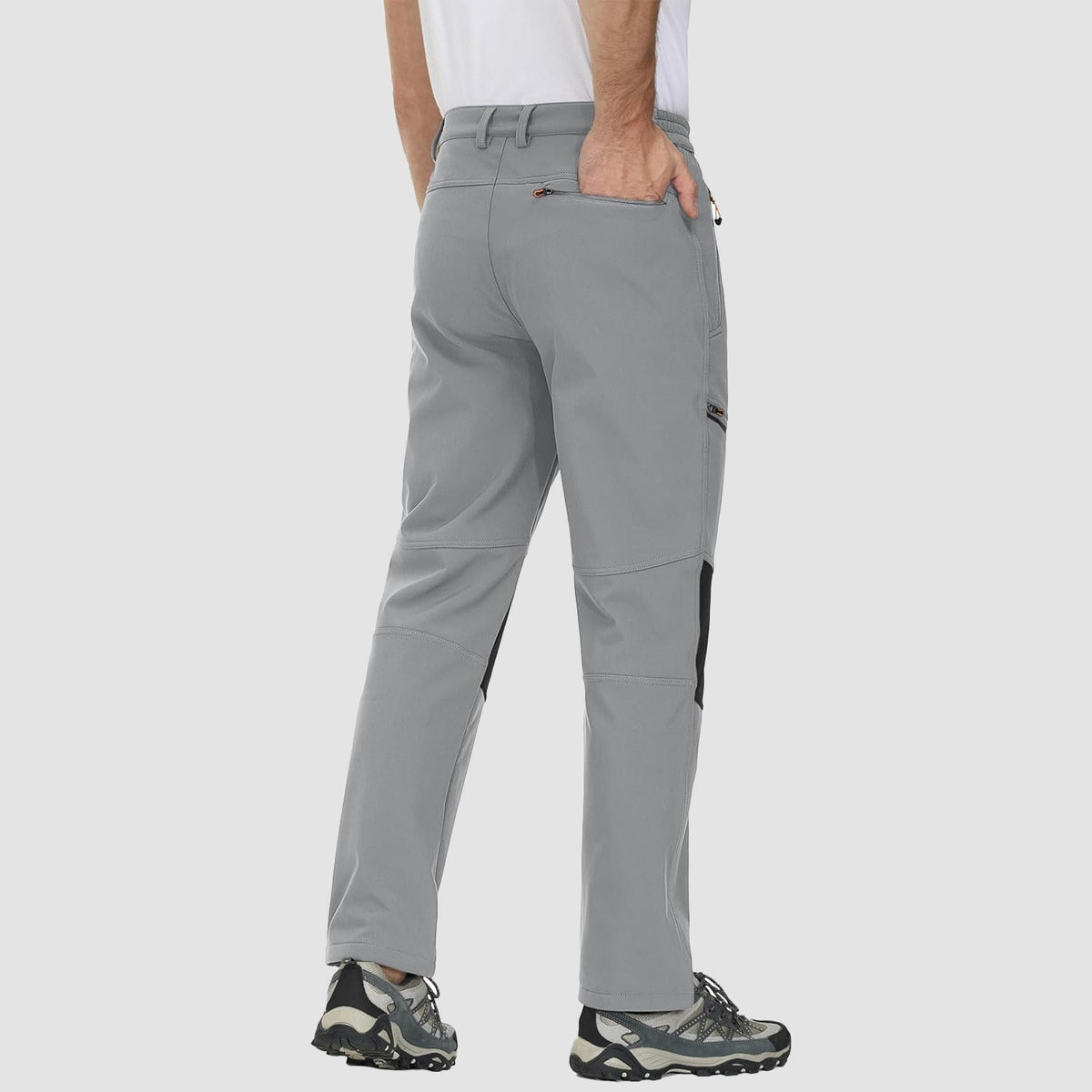 Men's Fleece-Lined Ski Pants Water-Resistant 4 Zip Pockets