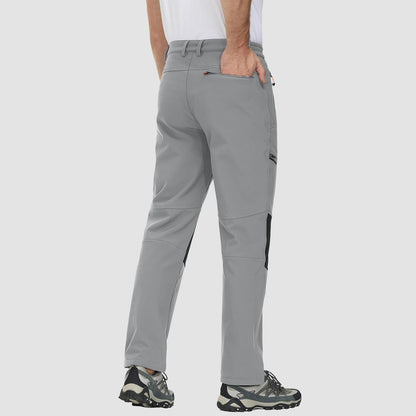 Men's Fleece-Lined Ski Pants Water-Resistant 4 Zip Pockets