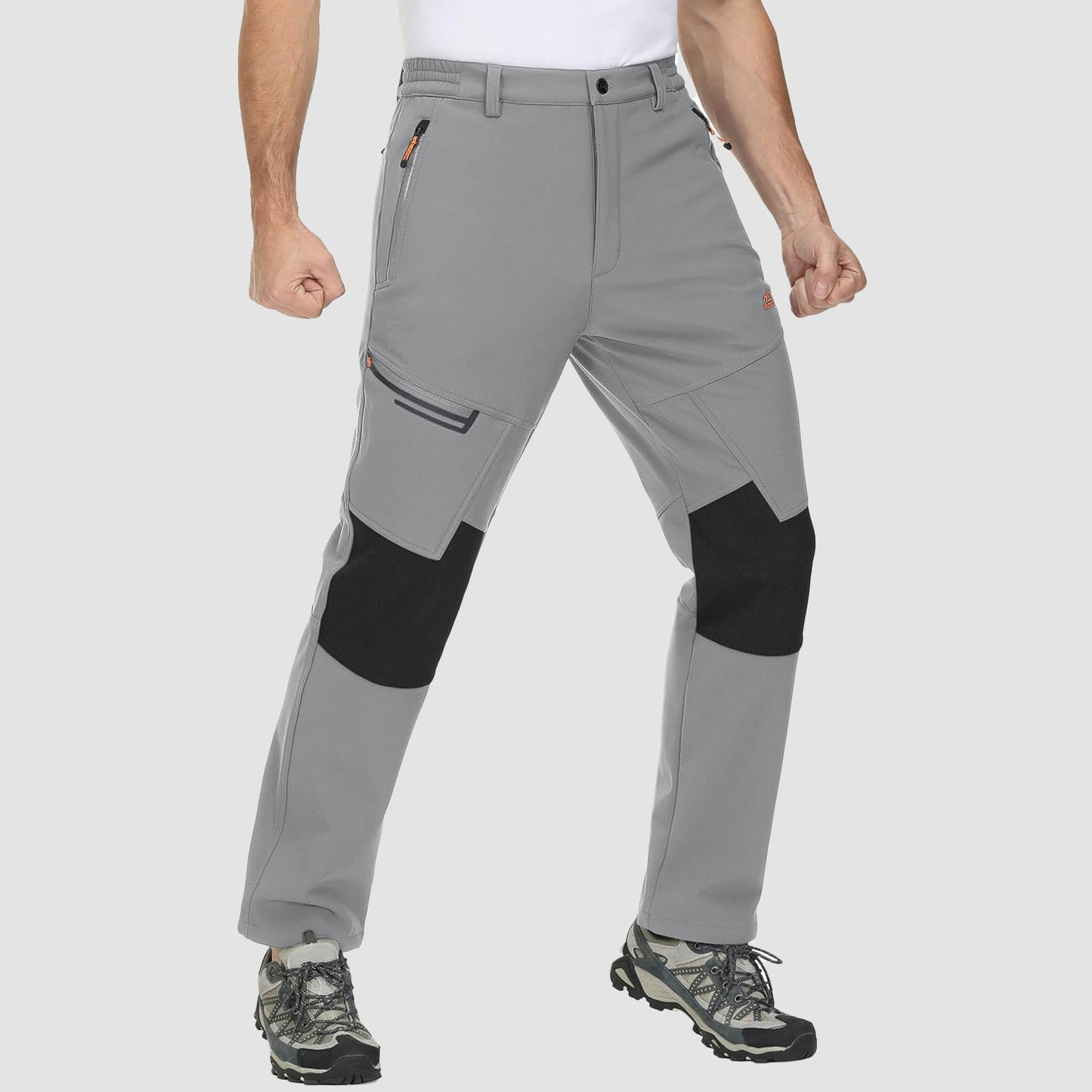 Men's Fleece-Lined Ski Pants Water-Resistant 4 Zip Pockets