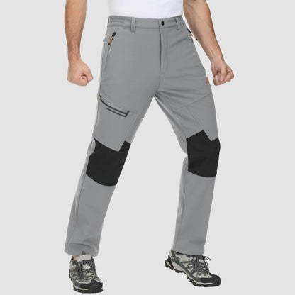 Men's Fleece-Lined Ski Pants Water-Resistant 4 Zip Pockets