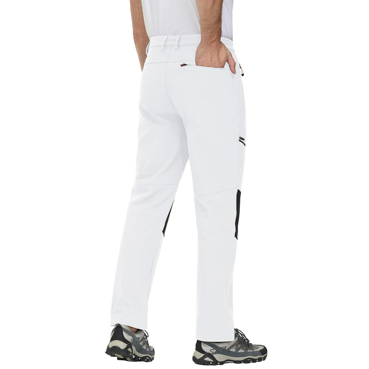 Men's Fleece-Lined Ski Pants Water-Resistant 4 Zip Pockets
