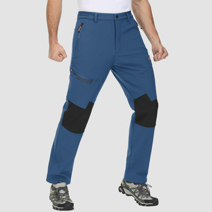 Men's Fleece-Lined Ski Pants Water-Resistant 4 Zip Pockets
