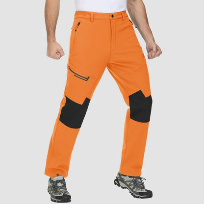 Men's Fleece-Lined Ski Pants Water-Resistant 4 Zip Pockets