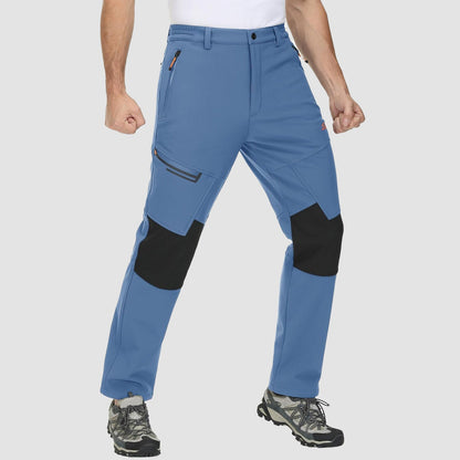 Men's Fleece-Lined Ski Pants Water-Resistant 4 Zip Pockets