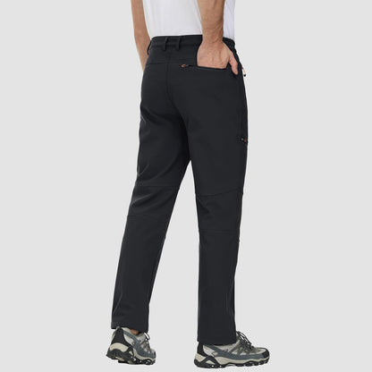 Men's Fleece-Lined Ski Pants Water-Resistant 4 Zip Pockets