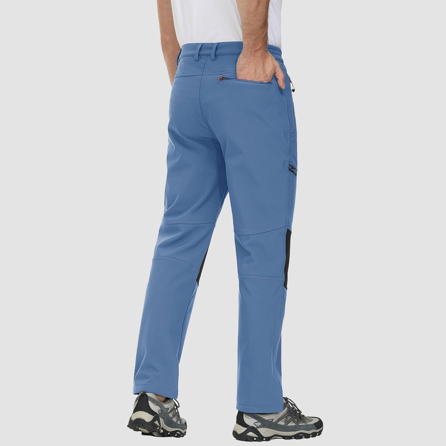 Men's Fleece-Lined Ski Pants Water-Resistant 4 Zip Pockets