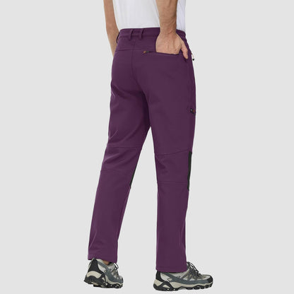 Men's Fleece-Lined Ski Pants Water-Resistant 4 Zip Pockets