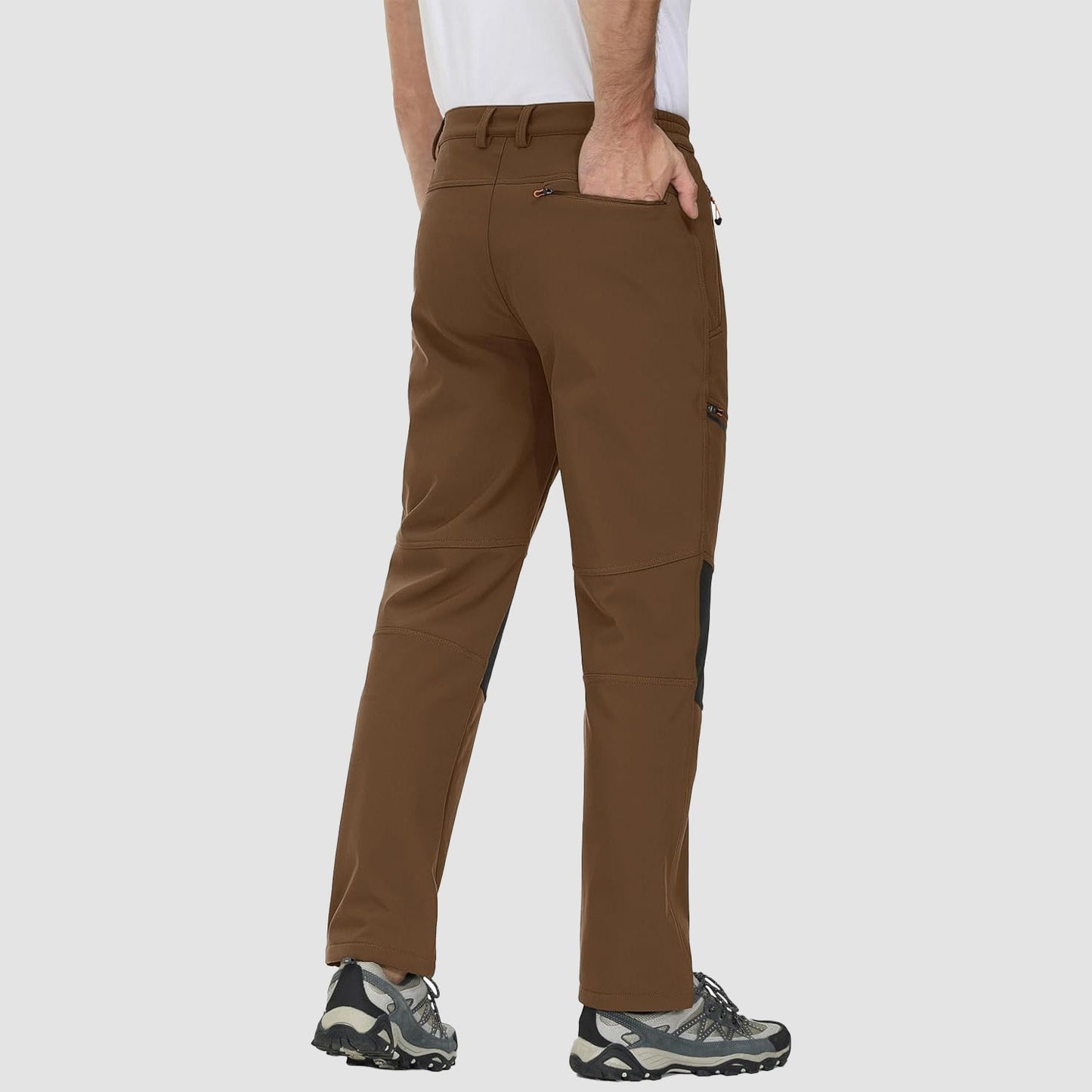 Men's Fleece-Lined Ski Pants Water-Resistant 4 Zip Pockets