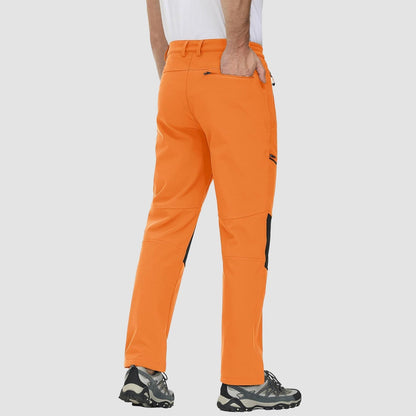 Men's Fleece-Lined Ski Pants Water-Resistant 4 Zip Pockets