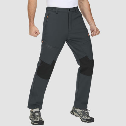 Men's Fleece-Lined Ski Pants Water-Resistant 4 Zip Pockets