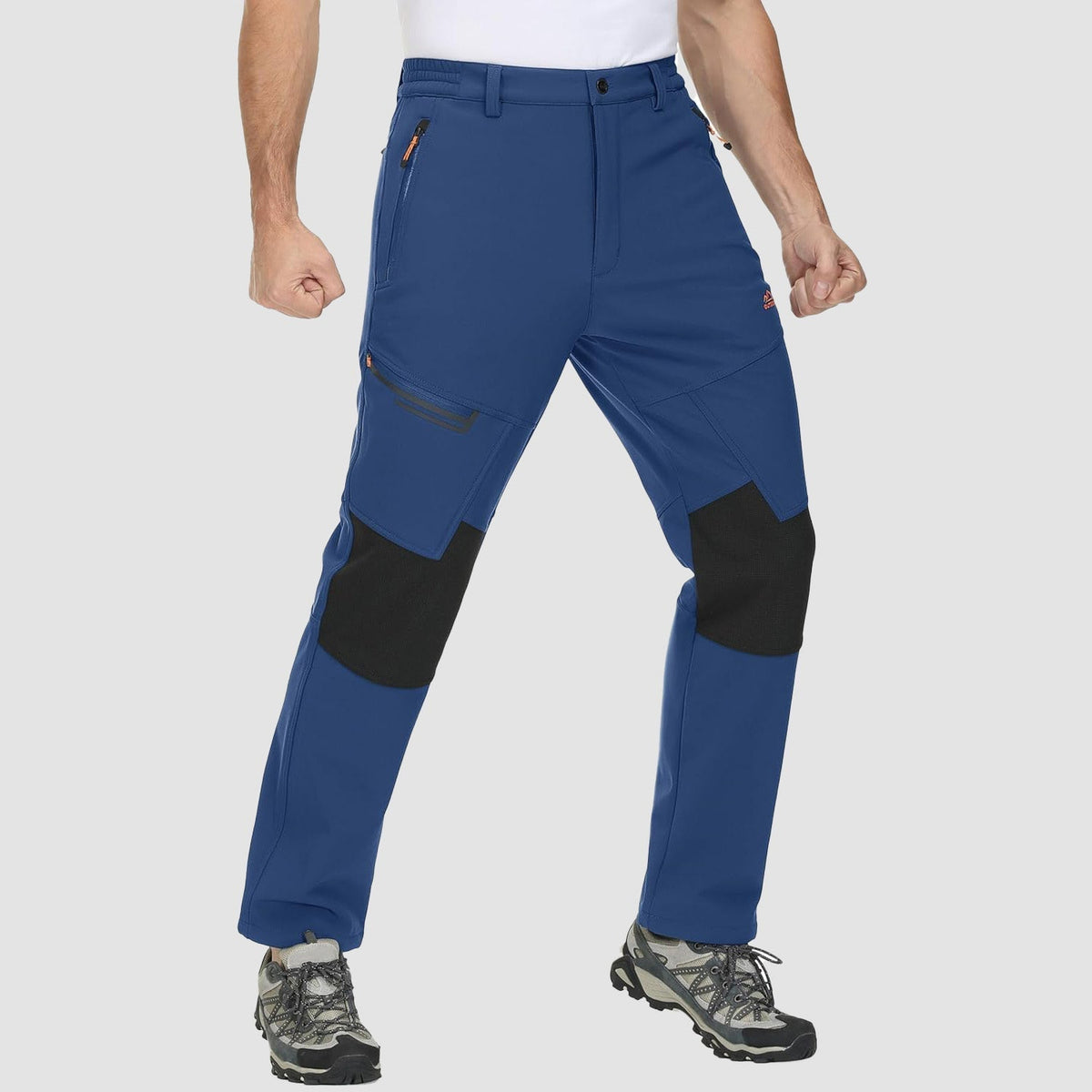 Men's Fleece-Lined Ski Pants Water-Resistant 4 Zip Pockets