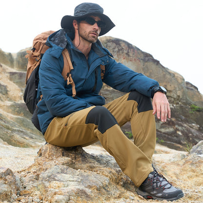 Men's Fleece-Lined Ski Pants Water-Resistant 4 Zip Pockets