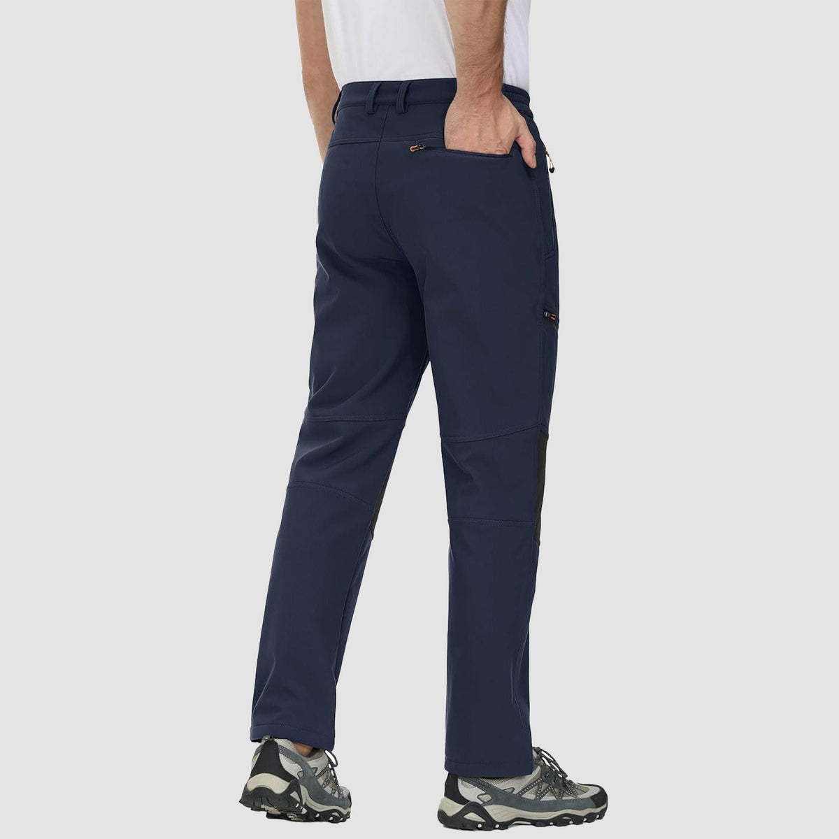 Men's Fleece-Lined Ski Pants Water-Resistant 4 Zip Pockets
