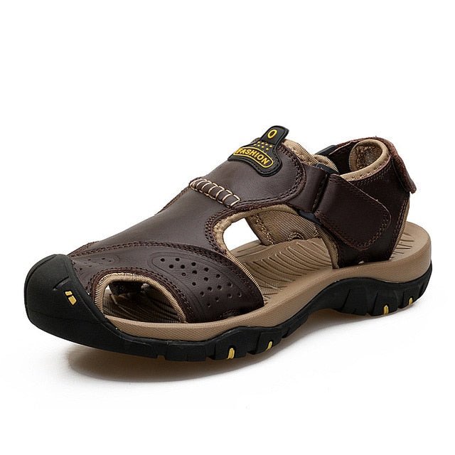 Men's Comfortable Arch Support Strap Sandals - Brown - VibreMode