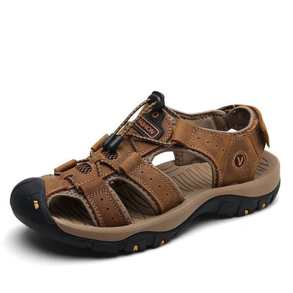 Men's Comfort Supportive Brown Strap Sandals - VibreMode