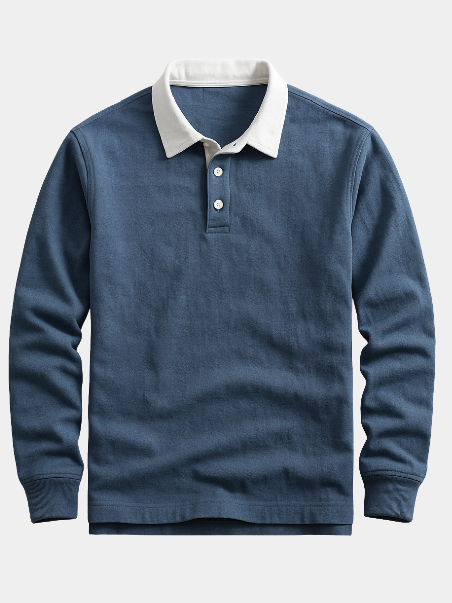 Men's Knit Polo Shirt Button Collar - VibreMode