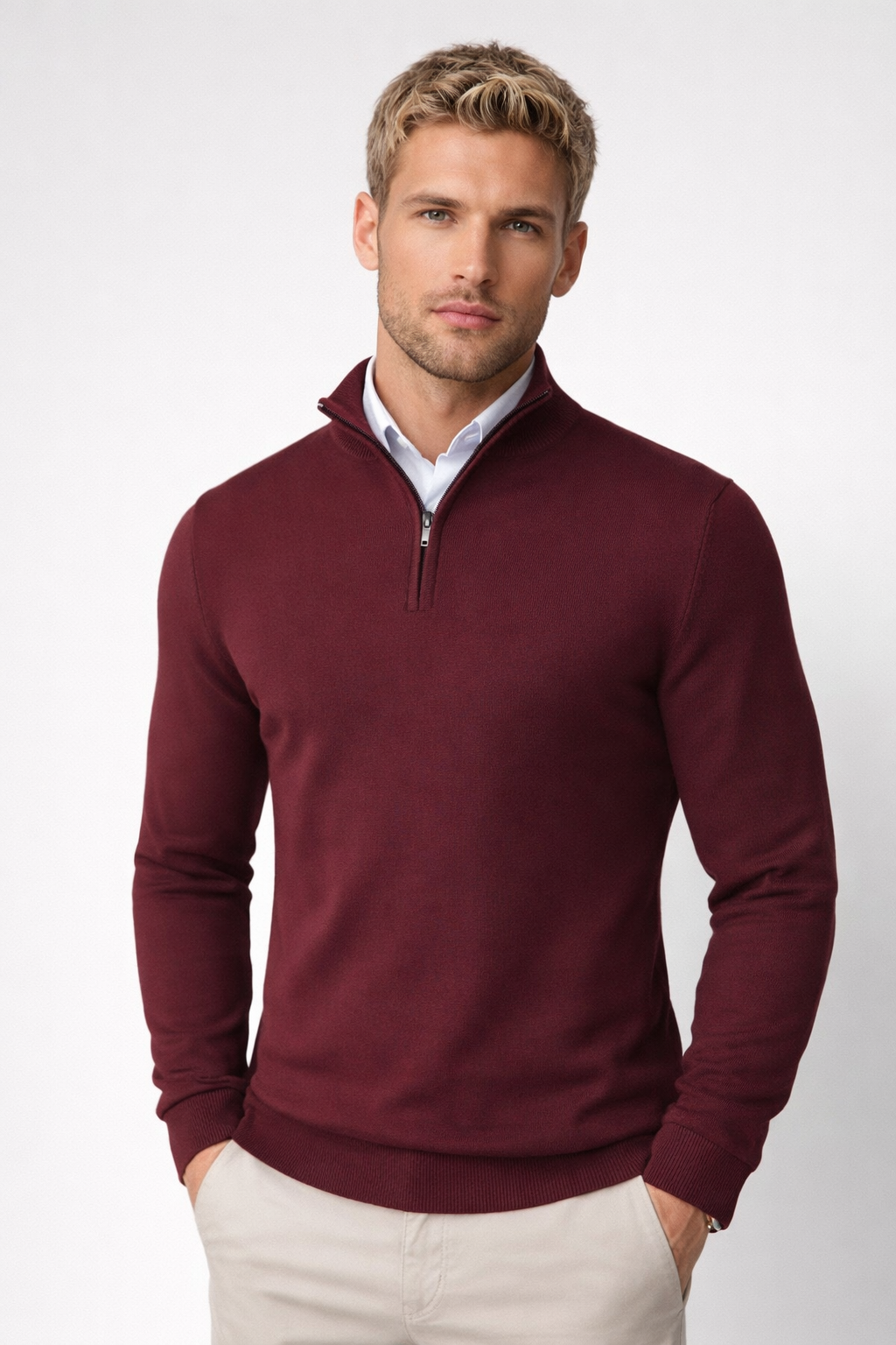 mens-knit-sweater-with-half-zip-and-high-neck-4