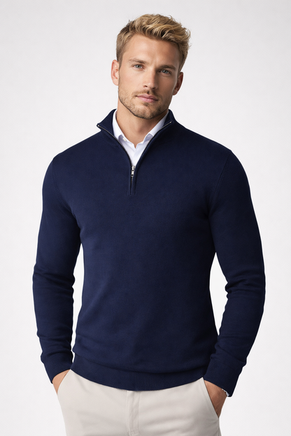 mens-knit-sweater-with-half-zip-and-high-neck-6