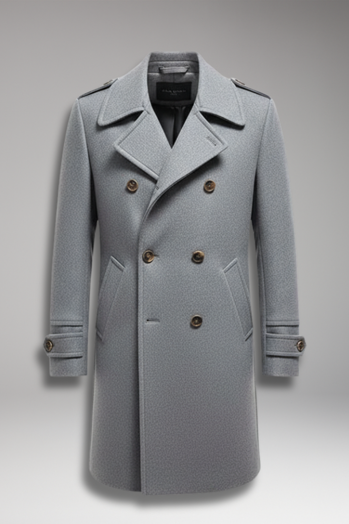 Men's Lapel Coat Button Front Mid-Length - VibreMode