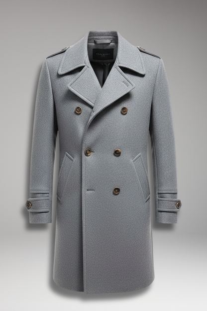 Men's Lapel Coat Button Front Mid-Length - VibreMode