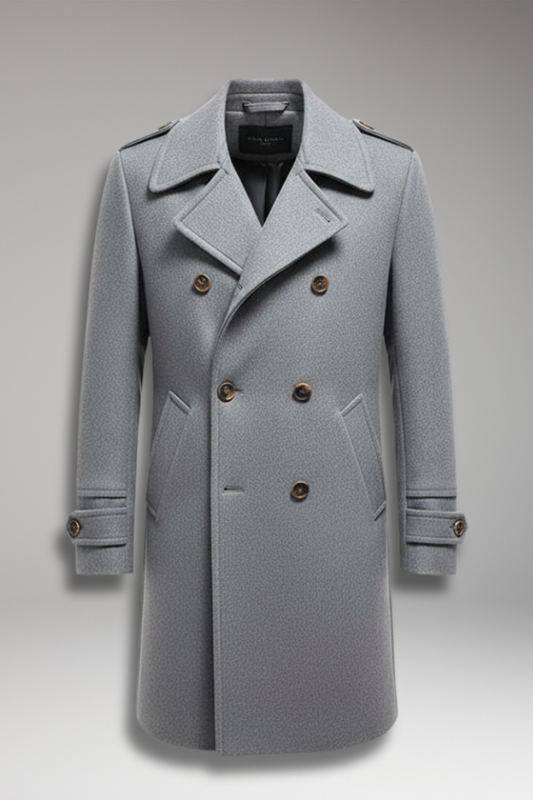 Men's Lapel Coat Button Front Mid-Length - VibreMode