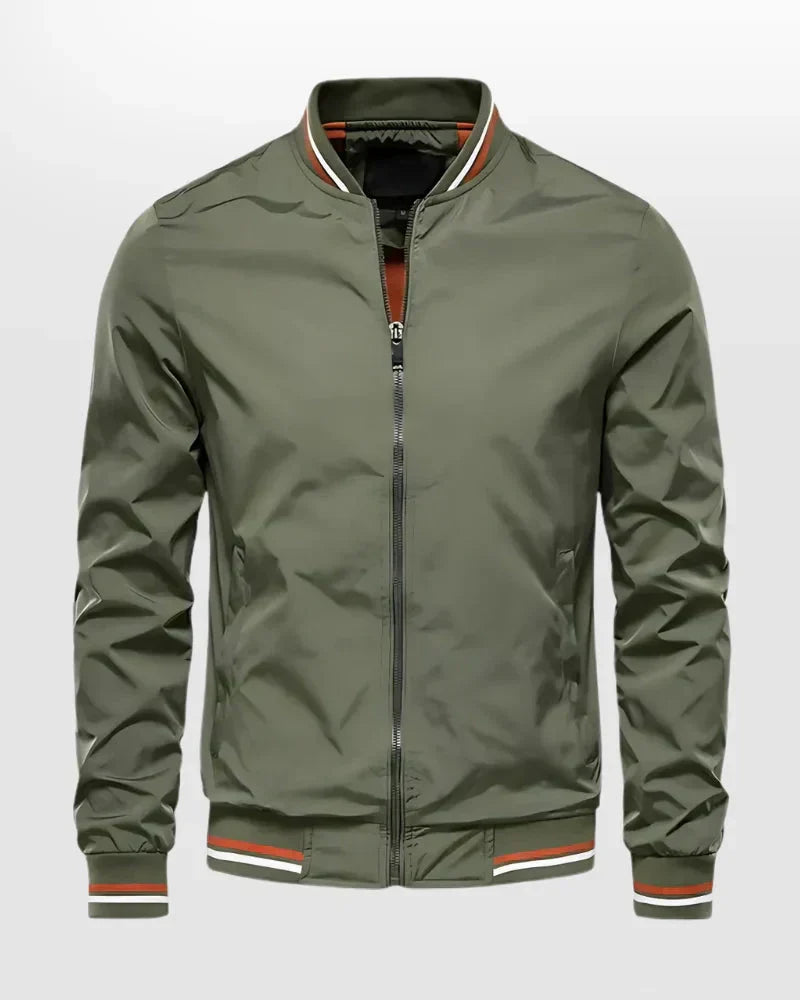 Men's Striped Bomber Jacket Lightweight Breathable - VibreMode