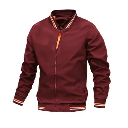 Men's Striped Bomber Jacket Lightweight Breathable