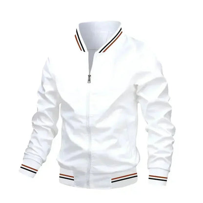 Men's Striped Bomber Jacket Lightweight Breathable