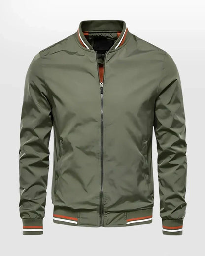 Men's Striped Bomber Jacket Lightweight Breathable