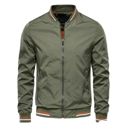Men's Striped Bomber Jacket Lightweight Breathable