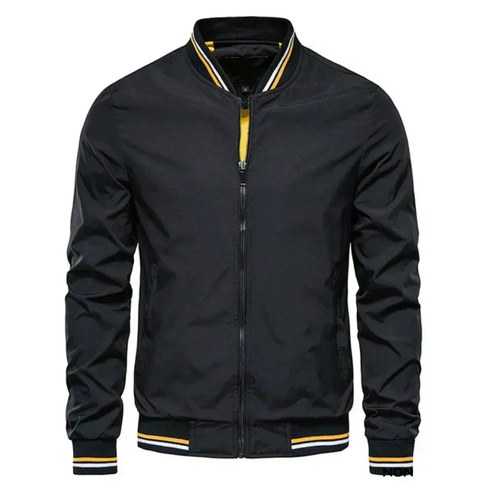 Men's Striped Bomber Jacket Lightweight Breathable