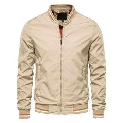 Men's Striped Bomber Jacket Lightweight Breathable