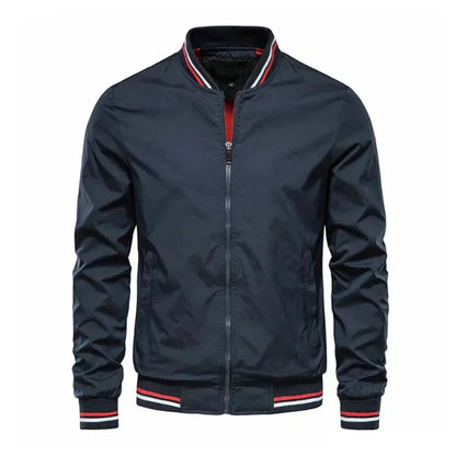 Men's Striped Bomber Jacket Lightweight Breathable