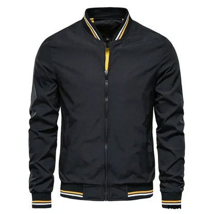 Men's Striped Bomber Jacket Lightweight Breathable