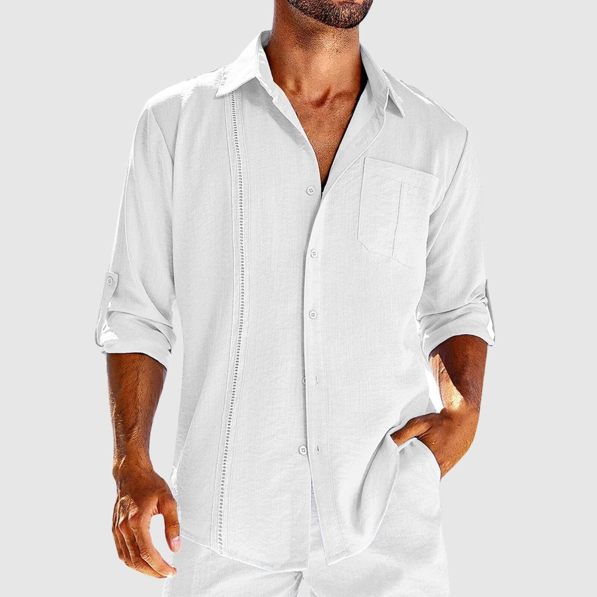 mens-linen-button-front-shirt-with-roll-tab-sleeves-and-embroidered-panel-3