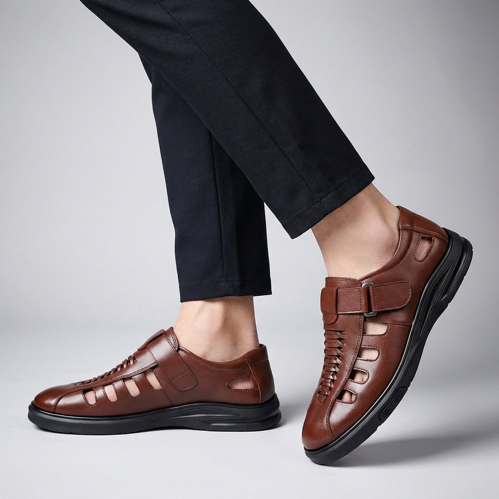 Men's Closed Toe Slip-On Sandals Woven Vamp - VibreMode