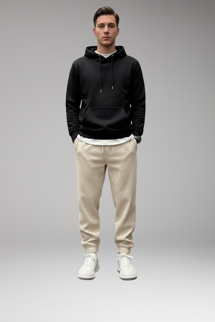 Men's Athletic Pants Elastic Waist Black