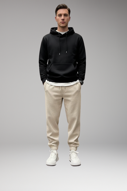 Men's Athletic Pants Elastic Waist Black