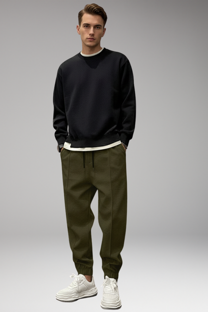 Men's Athletic Pants Elastic Waist Black