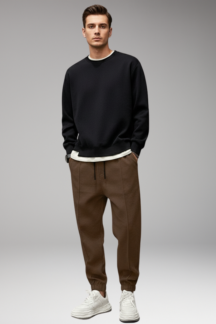 Men's Athletic Pants Elastic Waist Black
