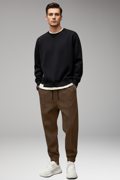 Men's Athletic Pants Elastic Waist Black