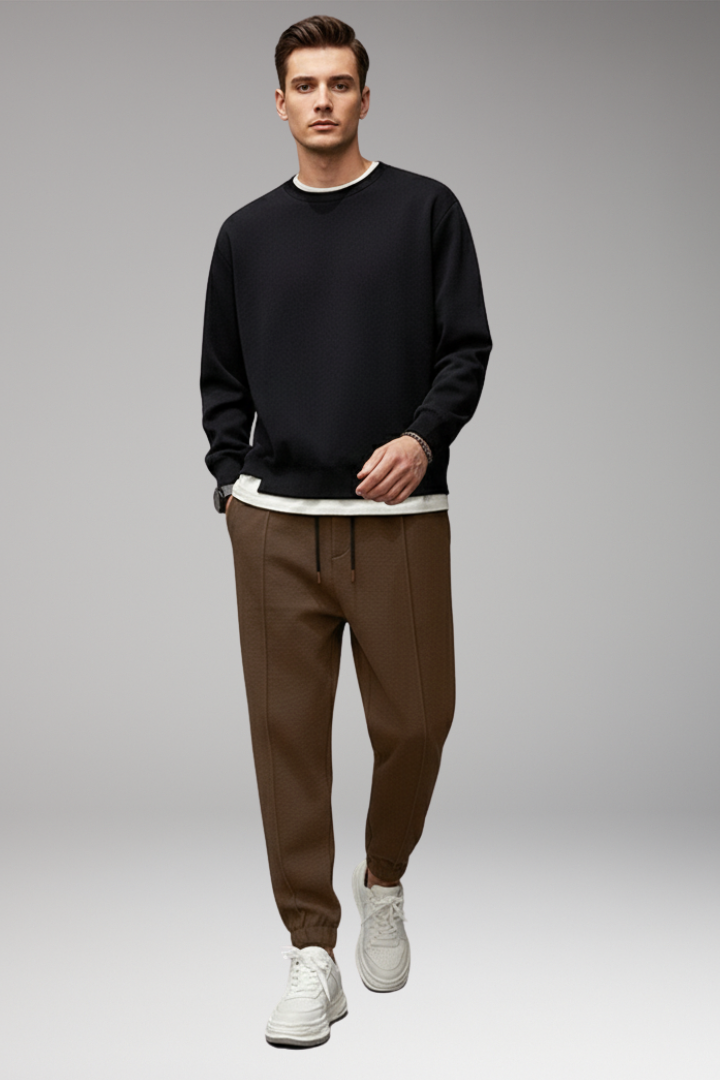 Men's Athletic Pants Elastic Waist Black