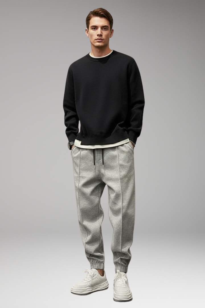 Men's Athletic Pants Elastic Waist Black