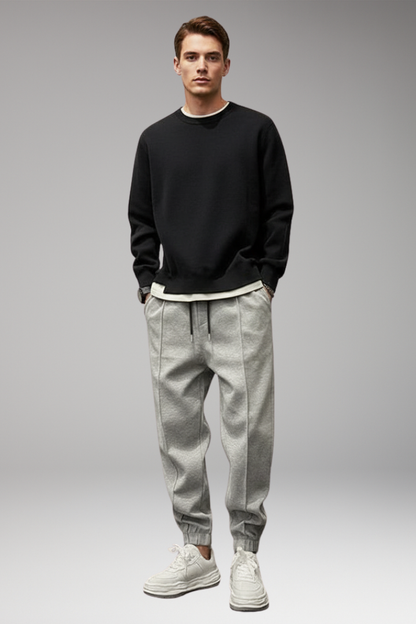 Men's Athletic Pants Elastic Waist Black