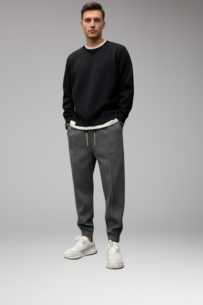 Men's Athletic Pants Elastic Waist Black