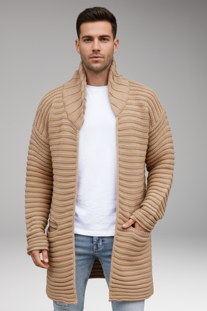 Men's Knit Cardigan Sweater with Pockets
